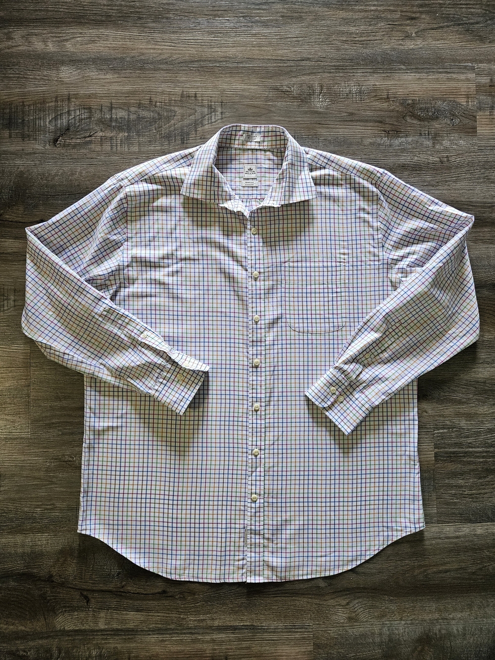 Peter Millar Nanoluxe Twill Check Multicolored Patterned Long Sleeve Shirt